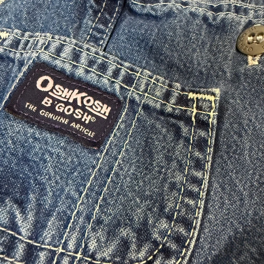 Vintage 90s Oshkosh Bgosh Girl Dark Denim Overalls 18 months cottagecore Vestbak